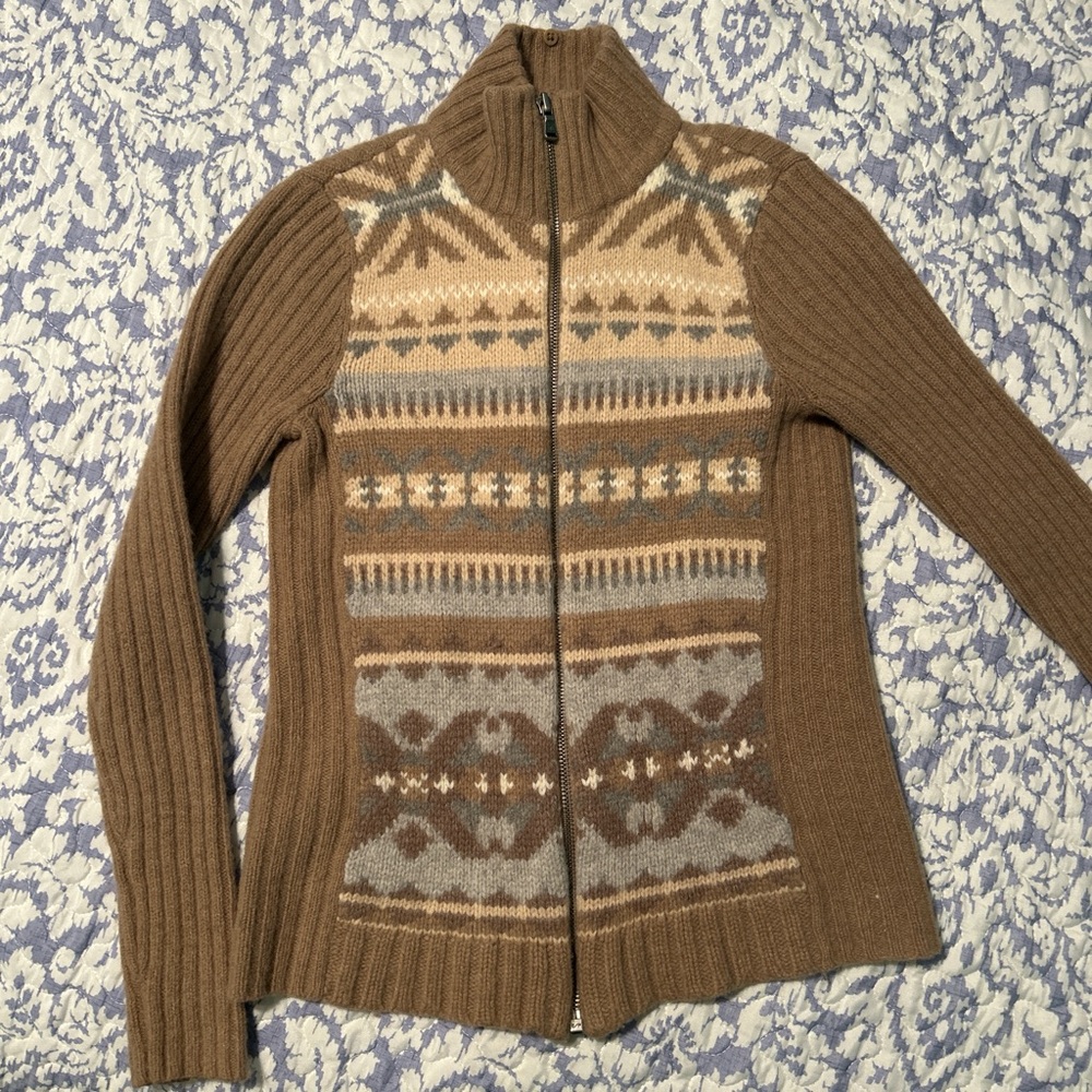 Ralph Lauren wool blend zip up sweater
